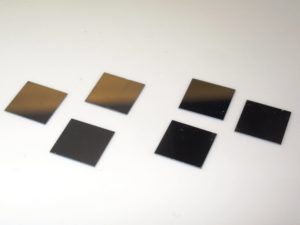 Array of Si nanowires of different length on 10 mm x 10 mm Si substrates